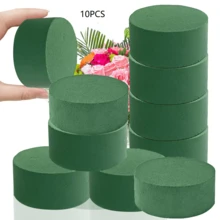 6/10 szt. okrągłych bloków pianki florystycznej, okrągła pianka florystyczna, blok pianki florystycznej do mokrych kwiatów, materiały do kompozycji kwiatowych do projektów rzemieślniczych, sucha pianka florystyczna do sztucznych kwiatów, bloki pianki kwiatowej do dekoracji nawy weselnej