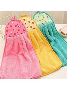 1/4 Piece Set Super Soft Coral Fleece Kitchen Towels - Highly Absorbent & Hang-Able, Suitable For Bathroom, Kitchen, Living Room Decor, Random Christmas Themed Colors