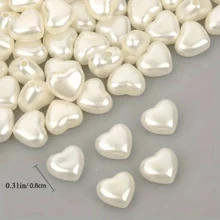 30/50/100/150 White Heart-Shaped Acrylic Beads, Perfect For DIY Jewelry Making - Ideal For Bracelets, Necklaces, And Rings, Jewelry Making Accessories