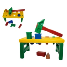 Bancadinha – brinquedo com martelo e pinos para Bebê - Multicolorido - Visão 6
