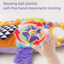 0-6 Months Baby Soft Plush Rattle Toys, Multi-Texture With Jingle & Crinkle Sounds, Suitable For Baby Girls, Baby Boys 6-12 Months, 3-9 Months Infants, Christmas Gift, Christmas Decoration, Purple Crocodile