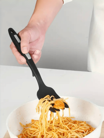 1 pieza Tenedor flexible de silicona, Tenedor de cocina de silicona, Resistente al calor, Apto para lavavajillas, Batidor, Tenedor de cocina antiadherente definitivo para mezclar ingredientes, aplastar alimentos, batir huevos