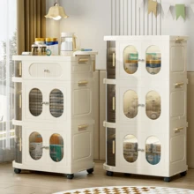 2/3-Layer Narrow Storage Cabinet With Wheels, Thin Rolling Drawer Storage Cart, Mobile Multifunctional Cart With Handles, Space Saving Storage Organizer For Bedrooms, Bathrooms,Portable And Magnetic Door Designed Handcart, Rolling Cart With Drawers, Easy To Install Mobile Household Storage Cart, Small Space Storage Drawer Storage Cabinet, Affordable Gift Giving And Good Items - 彩色 - 查看 8