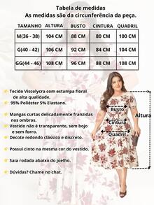 DRESS WITH BELT, FULL GODÊ SKIRT, SHORT SLEEVES, ROUND NECKLINE WITH VISCOLYCRA FLORAL PRINT - Red - View 7