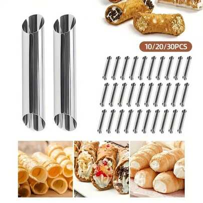 10/20/30 pièces Tubes à pâtisserie danoise en acier inoxydable, moule à roulé à la crème, pâtisserie en forme de cône, croissant, moule à coin de gâteau, moule à coin de crème de cuisine en acier inoxydable