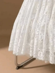 Long Skirt With Lace Appliqué | Elegant Fairy Style - 米色 - 查看 4