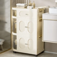 2/3-Layer Narrow Storage Cabinet With Wheels, Thin Rolling Drawer Storage Cart, Mobile Multifunctional Cart With Handles, Space Saving Storage Organizer For Bedrooms, Bathrooms,Portable And Magnetic Door Designed Handcart, Rolling Cart With Drawers, Easy To Install Mobile Household Storage Cart, Small Space Storage Drawer Storage Cabinet, Affordable Gift Giving And Good Items - 彩色 - 查看 9