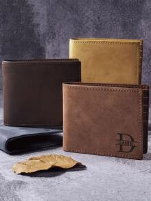 [ 1 Piece Customization ] Laser Engraving Personalized Text Wallet, Men's Gift, Customized Photo Wallet, For Him, Engraving Men's Wallet, Husband Father's Day Gift, Anniversary Gift, Christmas And New Year Gift - Multicolor - View 2