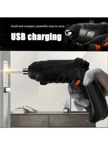1 قطعة [طقم مثقاب لاسلكي صغير] بطارية ليثيوم قابلة للشحن عبر USB، مثقاب صغير محمول لاسلكي، مفك كهربائي لاسلكي، طقم أدوات كهربائية للإصلاحات المنزلية