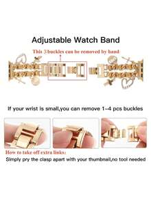 1pc Women's Leather Cord Hanging Strap Stainless Steel Watch Band Compatible With 38/40/41/42/44/45/49mm Ultra/SE/8/7/6/5/4/3/2/1