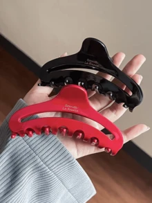 2pcs Retro French Hair Claw Faux Acetate Hair Claw Clips, Suitable For Thick Hair, Autumn/Winter Winter Hair Accessories Elegant Hair Clutch