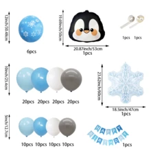 131pcs Cute Penguin Theme Birthday Balloon Arch Set, Includes 12/10/5 Inch Blue, White And Gray Balloons, And Penguin Foil Balloons, Suitable For Penguin Theme Birthday Party, Gender Reveal Party Decoration. - 131pcs Blue, White and Gray - View 3