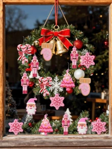 16/20pcs Pink Gingerbread Man Christmas Tree Hanging, Christmas Decoration, Christmas Tree Hanging Decoration Set, For Christmas Tree Decoration, Christmas Party, Home Decoration, Wedding, Shop Window, Indoor And Outdoor Decoration