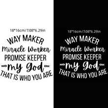 Nhãn dán chuyển nhiệt câu nói truyền cảm hứng của Way Maker Miracle Worker - Miếng dán vinyl ủi tự làm cho áo phông, gối, quần áo - Thiết kế dựa trên đức tin màu trắng với thông điệp "Người giữ lời hứa" và "Đó là con người bạn", Tùy chỉnh trang phục, Kiểu chữ thanh lịch, In chất lượng cao, Trang trí gối, Miếng dán bền lâu, Miếng dán trang phục, Thợ thủ công tại nhà - Nhiều màu - Xem 8