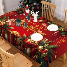 1/20pcs Christmas Tablecloth - Gift Box, Christmas Ball, Monogram Pattern Tablecloth, Durable Polyester Material Tablecloth - Indoor And Outdoor Holiday Party Decoration - Suitable For Rustic, Modern Or Traditional Table - Easy To Clean Christmas Decoration Gift, Machine Made