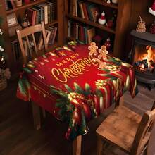 1/20pcs Christmas Tablecloth - Gift Box, Christmas Ball, Monogram Pattern Tablecloth, Durable Polyester Material Tablecloth - Indoor And Outdoor Holiday Party Decoration - Suitable For Rustic, Modern Or Traditional Table - Easy To Clean Christmas Decoration Gift, Machine Made