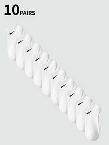 1双/3双/10双/15双加大码男女通用袜子，运动袜，时尚袜子，透气，白色/黑色/灰色短袜，纯色简约风格，适合日常休闲穿着 - 彩色 - 查看 28