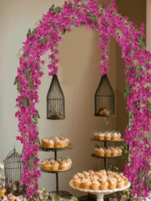 Nejlue Artificial Flowers/Plants1111 Home & Living Guirlande de fleurs de bougainvillier artificielles, vignes de bougainvillier en soie fausse longues, couronnes de bougainvillier factices pour la décoration de la maison, de la chambre, du jardin, du mur, d'intérieur et d'extérieur, de mariage, de table, de fête, d'anniversaire, de Noël