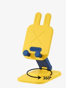 1 件 360° 可旋转卡通兔子手机支架，创意兔子形状可折叠便携式桌面支架，适用于智能手机和平板电脑 - 桌面支架 - 彩色 - 查看 8