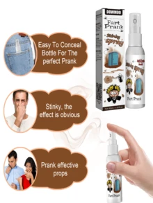 30毫升恶作剧臭味喷雾，趣味持久气味娱乐减压玩具，含发酵大豆和海藻的放屁喷雾，可藏于瓶中恶作剧，气味极其难闻，是有效的恶作剧道具。 - 彩色 - 查看 4