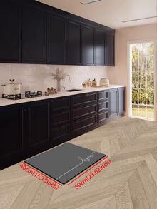 1 pezzo Tappetino da cucina a griglia scuro e semplice con lettera , cuscino antifatica - Tappeto da cucina assorbente e ad asciugatura rapida con effetto antiscivolo e in silicone, morbido tappetino di gomma adatto per cucina, bagno, ingresso, lavanderia e altri luoghi di decorazione della casa