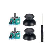 适用于 PS-5 控制器维修套件、带螺丝刀工具的金属 3D 摇杆头、适用于 PS-5 3D 模拟操纵杆的遥控拆卸配件、适用于 PlayStation 5 DualSense 控制器的替换套件，包括电子元件，无需电池