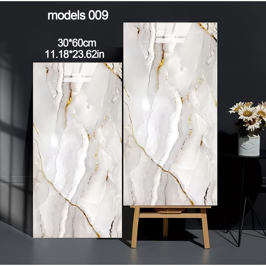 10/20/30pcs 3D Marble Effect Self-Adhesive Wall Tiles PVC Panels - Instant Peel And Stick Splash Guard For Kitchen And Bathroom - Waterproof And Easy To Clean Wall Stickers, Suitable For Living Room, Bedroom, Home Decoration, Imitation Marble Tile Stickers, Foam Wallpaper