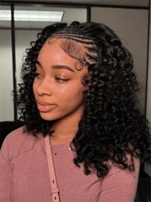 30 Inch  Burmese Curly Human Hair Wigs Curls 250 Density 13x4 Curly Lace Front Wigs Human Hair HD Transparent Lace Wig Pre Plucked 15A Burmese Virgin Human Hair Wigs For Women - Natural Black - 查看 3