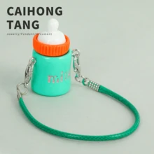 Petit accessoire ornemental mignon en forme de bouteille de lait, modèle miniature pour maison de poupée, pendentif miniature en forme de bouteille de lait, tasse à lait, accessoire alimentaire micro, accessoire de jeu pour maison de poupée, accessoire de décoration de scène - Multicolore - Voir 14