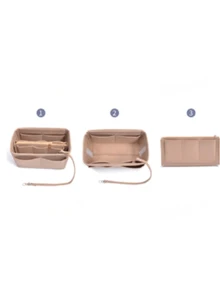 1pc Extra Large/Large/Medium/Small Felt Fabric Liner Bag, Large Capacity Makeup Bag, Felt Bag With Removable Inner Pouch, Minimalist Organizer