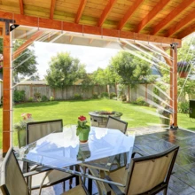 1 件户外重型 PVC 伞罩、户外柴架防水罩、高品质 PVC 花盆温室罩 - 适用于户外家具、花盆、柴火覆盖物、凉亭、阳台等。 - 透明 - 查看 10