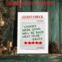 1pc Fun Santa Claus Rating Sign Christmas Print: Stylish Holiday Wall Art, Wall Decor, Posters, Framed Wall Art, Room Decor, Wall Art, Room Decor Aesthetics, Vintage Decor, Living Room Wall Art - Canvas (Optional Frame)