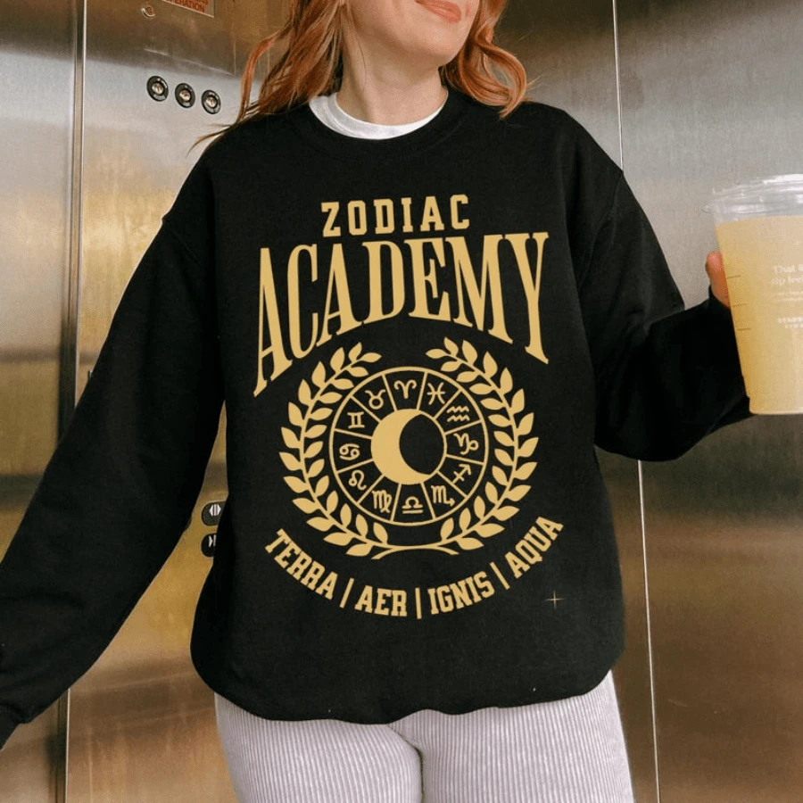 Zodiac Academy Sweatshirt (Officially Licensed), Zodiac Academy Merch, Celestial Heirs Band, Professor Lance Orion, Fantasy Reader Sweater - 黑色 - 查看 1