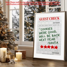 1pc Fun Santa Claus Rating Sign Christmas Print: Stylish Holiday Wall Art, Wall Decor, Posters, Framed Wall Art, Room Decor, Wall Art, Room Decor Aesthetics, Vintage Decor, Living Room Wall Art - Canvas (Optional Frame)