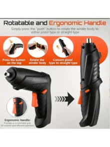 1 قطعة [طقم مثقاب لاسلكي صغير] بطارية ليثيوم قابلة للشحن عبر USB، مثقاب صغير محمول لاسلكي، مفك كهربائي لاسلكي، طقم أدوات كهربائية للإصلاحات المنزلية