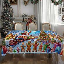 1/20pcs Christmas Tablecloth, Gingerbread Man, Christmas Tree, Gift Box, Santa Claus Pattern Tablecloth, Winter Tablecloth, Rectangular Tablecloth, Suitable For Theme Parties, Home Decoration, Suitable For Indoor And Outdoor Use, Christmas Decoration, New Year Gift, High Quality, Merry Christmas - Multicolor - View 8