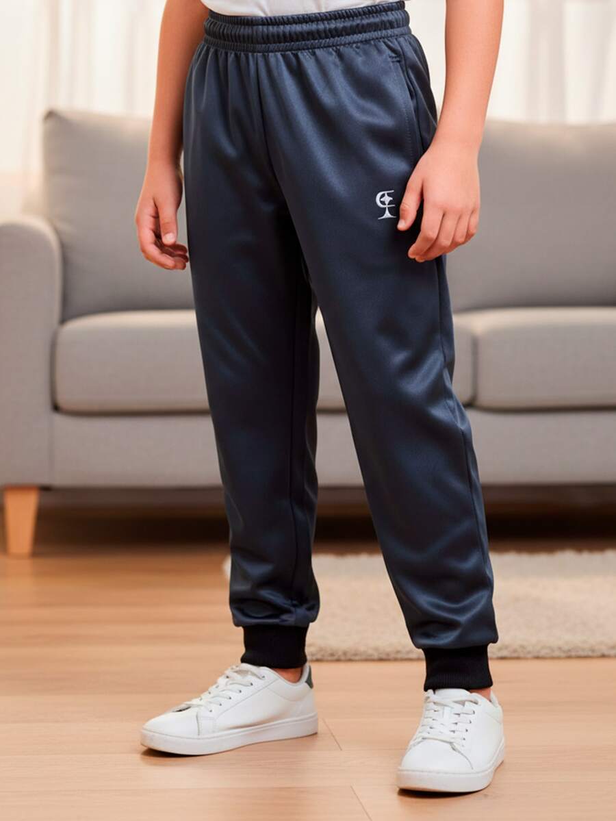 Boys' Flannel Jogger Pants With Side Pockets, Sportswear, Sizes 8 To 16 - 藏蓝色 - 查看 1