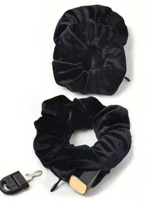 3个/2个/1个纯色休闲可爱发圈，多功能发圈收纳袋 - 便携式钱包和收纳袋，不防水，弹性发圈带拉链口袋，可收纳钥匙、现金、耳机、配饰 - 时尚涤纶发圈配件，大容量化妆品收纳袋，可收纳口红、化妆刷、护肤品、手机、硬币、小物件，适合居家、送礼、节日（如万圣节、圣诞节）等场合，马尾辫发圈、发圈、橡皮筋、发绳、头饰弹力带 - 彩色 - 查看 12