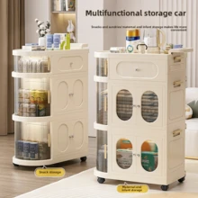 2/3-Layer Narrow Storage Cabinet With Wheels, Thin Rolling Drawer Storage Cart, Mobile Multifunctional Cart With Handles, Space Saving Storage Organizer For Bedrooms, Bathrooms,Portable And Magnetic Door Designed Handcart, Rolling Cart With Drawers, Easy To Install Mobile Household Storage Cart, Small Space Storage Drawer Storage Cabinet, Affordable Gift Giving And Good Items - 彩色 - 查看 6