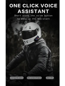 BOSSNEY Auriculares para casco, altavoz con calidad de sonido HD, Bluetooth 5.4, reducción de ruido, luz ambiental - Negro - Ver 6