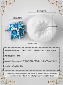 Molde de silicona con forma de flor 3D | Manualidades DIY de jabón, vela, yeso aromático | Decoración del hogar, ornamento de escritorio, fondo de fotografía