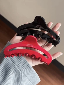 2pcs Retro French Hair Claw Faux Acetate Hair Claw Clips, Suitable For Thick Hair, Autumn/Winter Winter Hair Accessories Elegant Hair Clutch