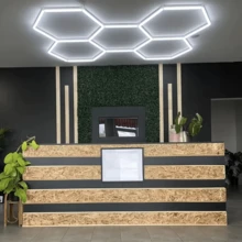 24pcs Hexagon LED Garage Lights - 26400LM Super Bright Ceiling LED Shop Lights - Upgraded Larger Size, Suitable For Warehouse, Workshop, Gym, Basement, Auto Care, Car Wash - white light - View 7