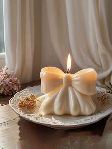 1 Piece Bow Candle, Bow Design - Fragrance - Smoke-Free, Long-Lasting Fragrance, Suitable For Home Decoration, Perfect For Bedroom Environments And DIY Gifts. Suitable For Home Decoration, Fireplace, Living Room, Central Decoration, Office, Valentine's Day Gifts, Candle Sets, Aromatherapy Candles, Friend Gifts, Women's Gifts - Multicolor - View 4