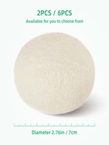 2/6/12 Pcs Wool Dryer Balls Drying Balls For Laundry, Natural Laundry Ball Fabric Softener, Chemical-Free, Reduces Wrinkles, Speeds Up Drying Time, Reusable - 白色 - 查看 3