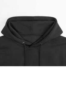 Sudadera con capucha de 100% poliéster de 260g para hombres, diseño de música gospel "I Play for Jesus" con tambores y banderas - Sudadera casual gris claro - Negro - Ver 3