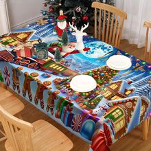 1/20pcs Christmas Tablecloth, Gingerbread Man, Christmas Tree, Gift Box, Santa Claus Pattern Tablecloth, Winter Tablecloth, Rectangular Tablecloth, Suitable For Theme Parties, Home Decoration, Suitable For Indoor And Outdoor Use, Christmas Decoration, New Year Gift, High Quality, Merry Christmas - Multicolor - View 4