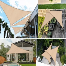 矩形遮阳帆,防水,98%紫外线防护,方形/三角形遮阳篷,适用于庭院、花园、游泳池、户外露营 - 彩色 - 查看 9