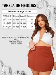 Women's Plus Size Wrap Skirt, High Waist, Loose Casual, Adjustable Tie, Wrap - 黑色 - 查看 7