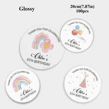4-26cm Custom Birthday Stickers, Personalized Decals With Your Text, Waterproof Fade Resistant Stickers, Variety Of Sizes, Customized Birthday Labels, Holographic Stickers, DIY Kits - Glossy-waterproof - View 47